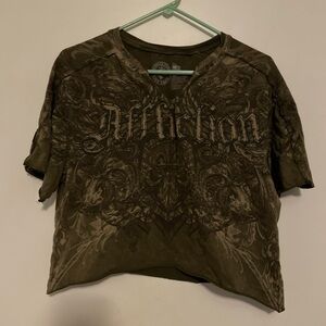 Affliction Olive Graphic Shirt